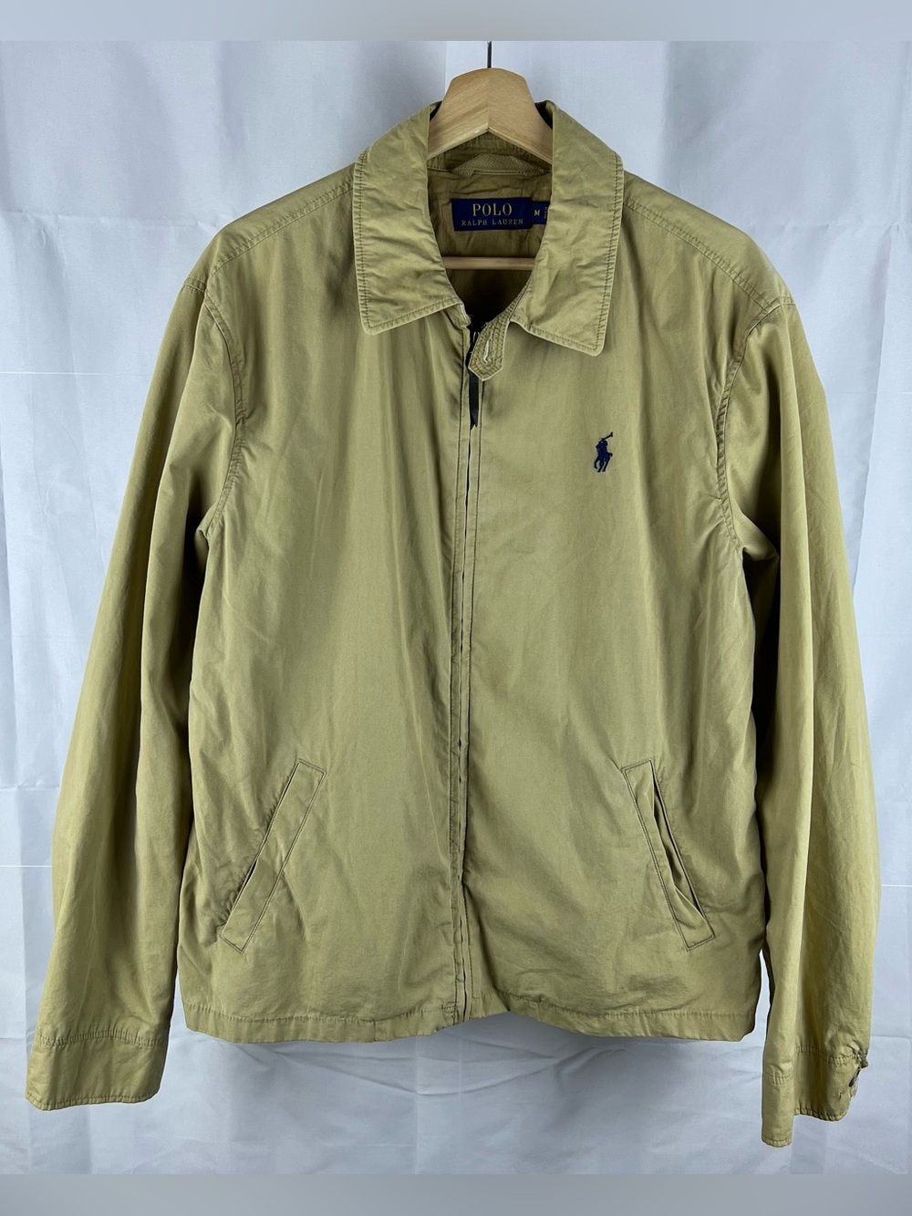 Polo Ralph Lauren Jacket Mens Size Medium Khaki Harrington Bomber Full Zip Pony